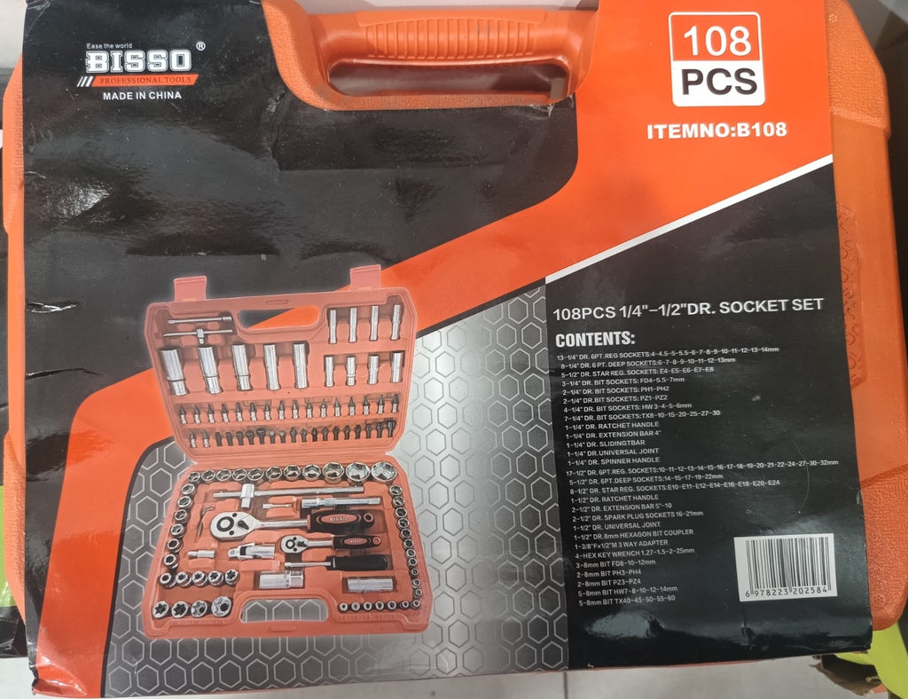 Juego de llave de Tubo 108 Piezas