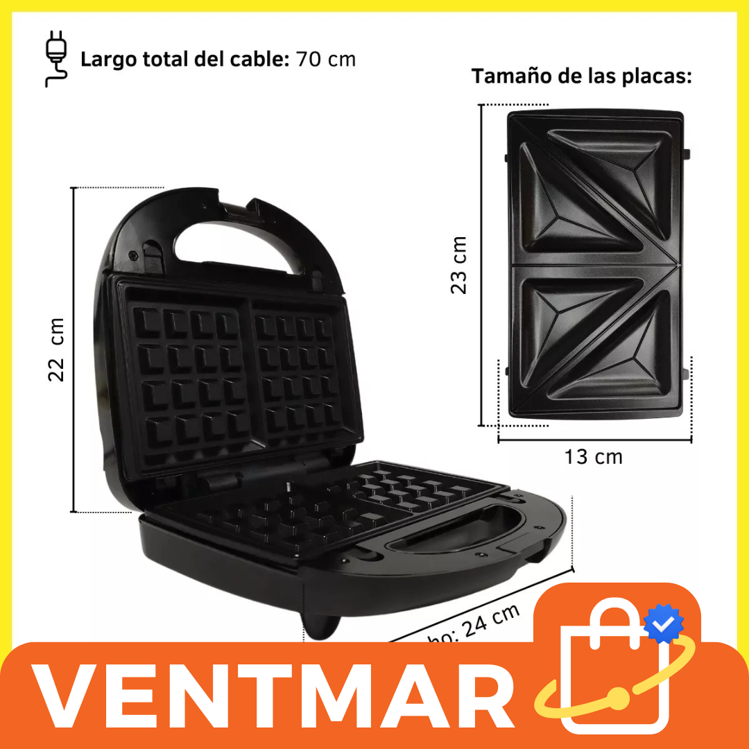 Sandwichera 3 en 1 – Waflera, Tostado