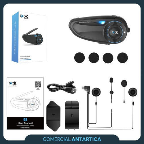 Intercomunicador Moto Bluetooth Ejeas Q8