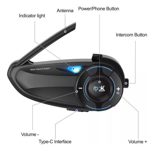 Intercomunicador Moto Bluetooth Ejeas Q8