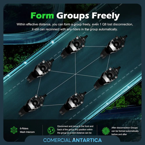 Intercomunicador Moto Bluetooth Ejeas Q8