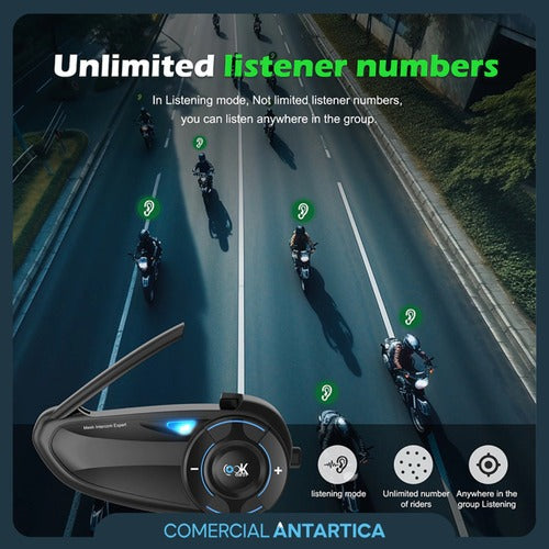 Intercomunicador Moto Bluetooth Ejeas Q8