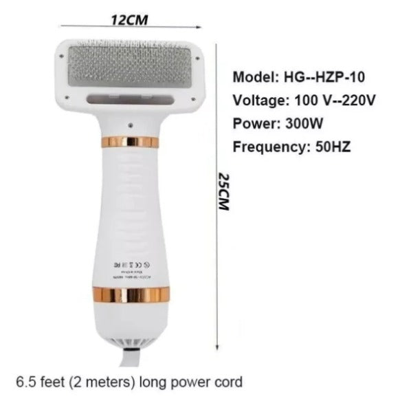 Peine Cepillo Secador 2en1 mascotas
